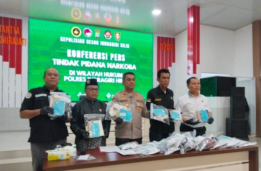 Operasi Gencar! 79 Tersangka Narkoba Ditangkap di Inhil, Barang Bukti Ratusan Gram Disita