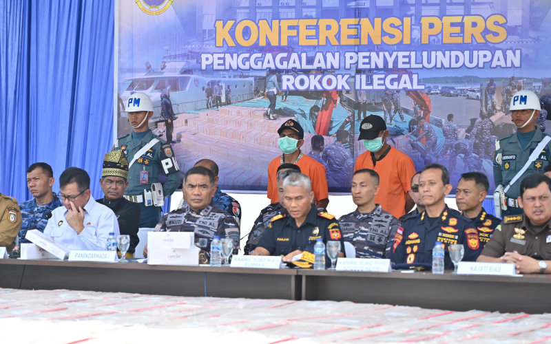 Lanal Dumai Gagalkan Penyeludupan Rokok Ilegal di Perairan Kuala Selat Akar Bengkalis