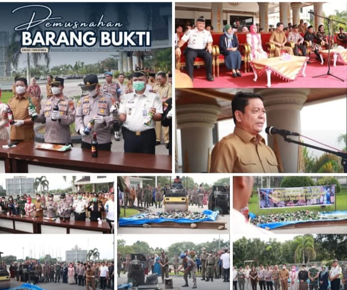 Hadir di Pemusnahan BB Miras, Kalapas Pasir Pengaraian Tegaskan Dukungan Gakkum Perda