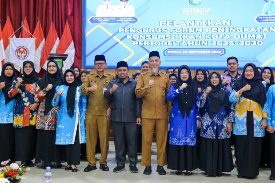FORIKAN Kota Dumai 2025–2030 Dilantik, Wali Kota Paisal Dorong Gerakan Makan Ikan