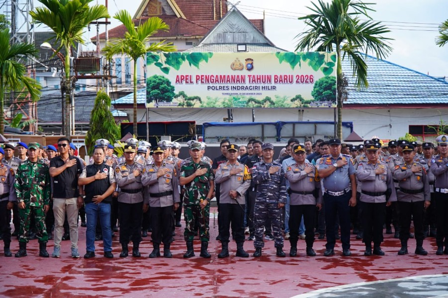 Perkuat Sinergi Pengamanan, Kodim 0314/Inhil Ikuti Apel Kesiapan Malam Pergantian Tahun