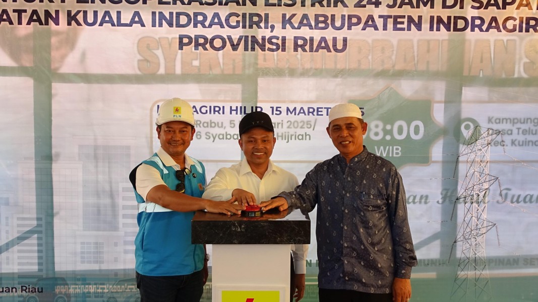 Gubri Bersama Bupati Inhil Hadiri Peresmian Tower Crossing 20 KV di Kuindra