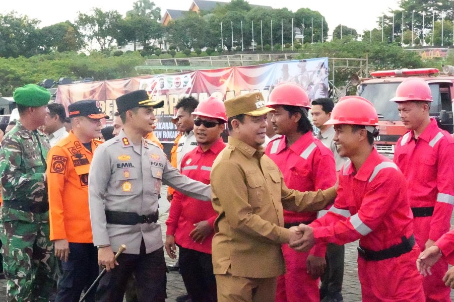 Wabup Syafaruddin Poti Pimpin Apel Kesiapsiagaan Karhutla 2026, Tegaskan Rohul Harus Siap Hadapi Musim Kemarau