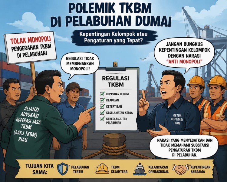 Ketua Koperasi TKBM Pelabuhan Dumai; Jangan Bungkus Kepentingan Kelompok Dengan Narasi Anti Monopoli