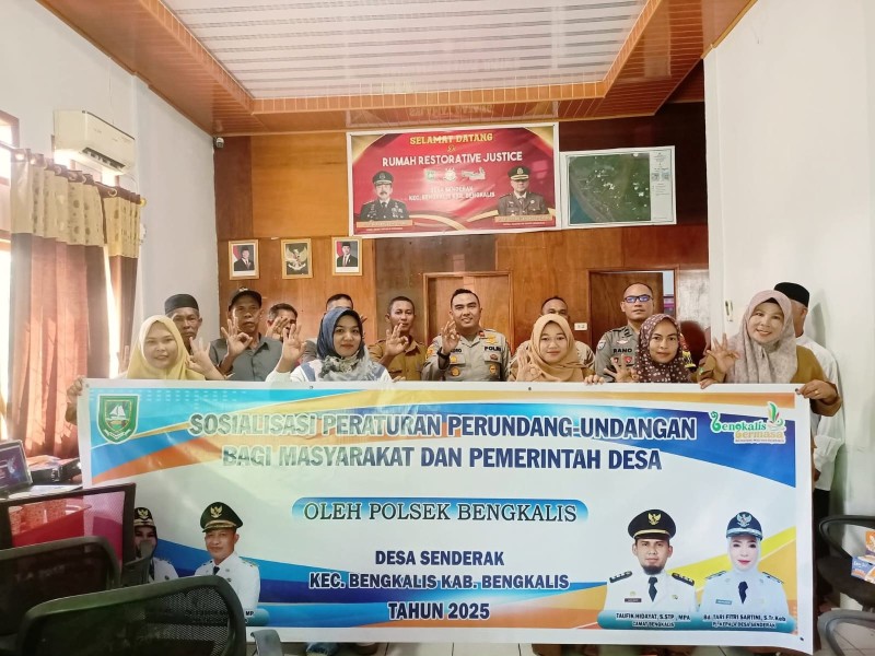 Polsek Bengkalis Gelar Sosialisasi Peraturan Perundang-Undangan Untuk Masyarakat dan Pemerintah Desa Senderak