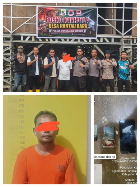Diduga Puntung Rokok Picu Karhutla 5 Hektare, Polsek Pangkalan Kerinci Tetapkan Tersangka