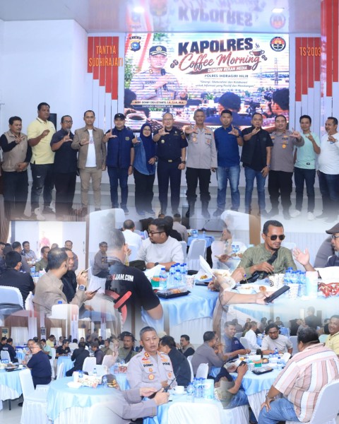 Kapolres Inhil Gelar Coffee Morning Bersama Media, Sosialisasikan Program Perlinsos Digital