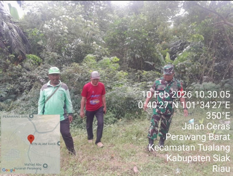 Babinsa Venus Luberto Laksanakan Patroli Karhutla di Perawang Barat, Titik Api Nihil