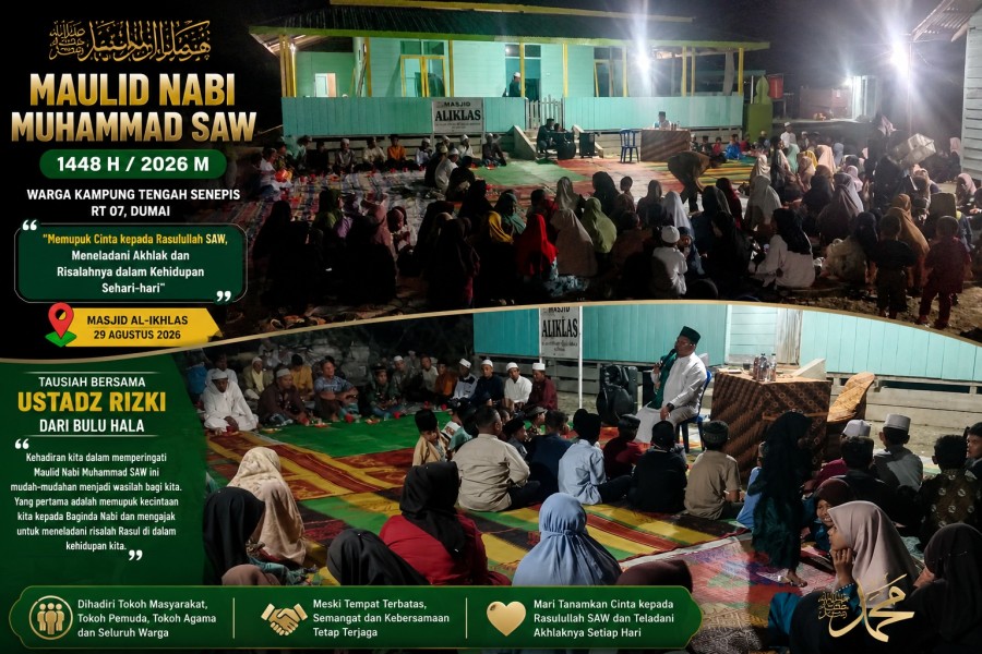 Maulid Nabi di Tengah Keterbatasan, Warga Kampung Tengah Senepis Tetap Kompak dan Khidmat