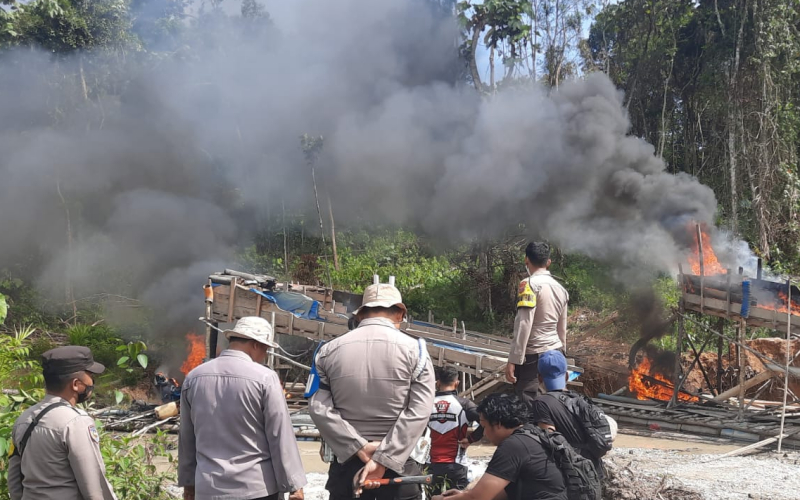 Tekad Jernihkan Sungai Indragiri, Polres Inhu Gelar Razia PETI