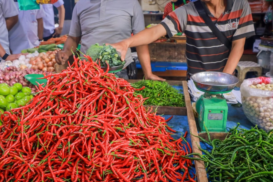 Harga Bahan Pokok di Pekanbaru Meroket, Cabai Merah Tembus Rp100 Ribu per Kilo