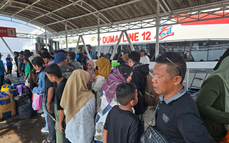 Keberangkatan Pemudik di Terminal Penumpang Pelindo Dumai Berjalan Optimal