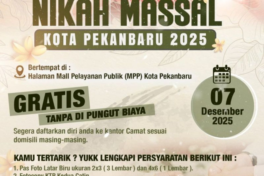 Buruan Daftar! Kuota Nikah Massal Masih Kurang 40 Pasangan Lagi, Terbanyak dari Tuah Madani