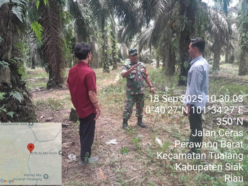 Babinsa Perawang Gelar Patroli Karhutla, Pastikan Wilayah Binaan Aman dari Titik Api