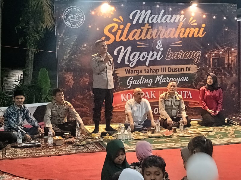 Kapolsek Siak Hulu Ngopi Bareng Warga, Perkuat Sinergi Kamtibmas dan Resmikan Jembatan di Pandau Jaya