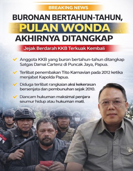 Buronan Bertahun-Tahun, Pulan Wonda Akhirnya Ditangkap: Jejak Berdarah KKB Terkuak Kembali