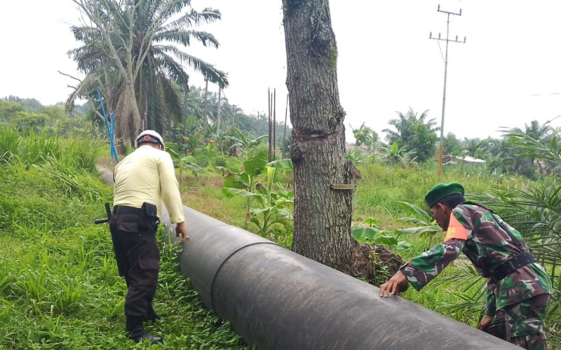 Koramil 01/Dumai dan Pertamina Perkuat Pengamanan Jalur Pipa Minyak Lewat Patroli Gabungan