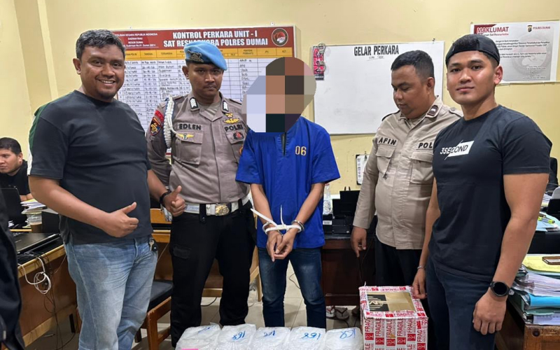 Polres Dumai Gagalkan Penyelundupan 5 Kilogram Sabu dari Malaysia, Selamatkan 25 Ribu Jiwa