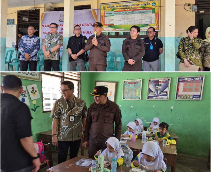 Dukung  Program Presiden, Kejari Rohul Bagikan 160 Paket Makan Bergizi Gratis