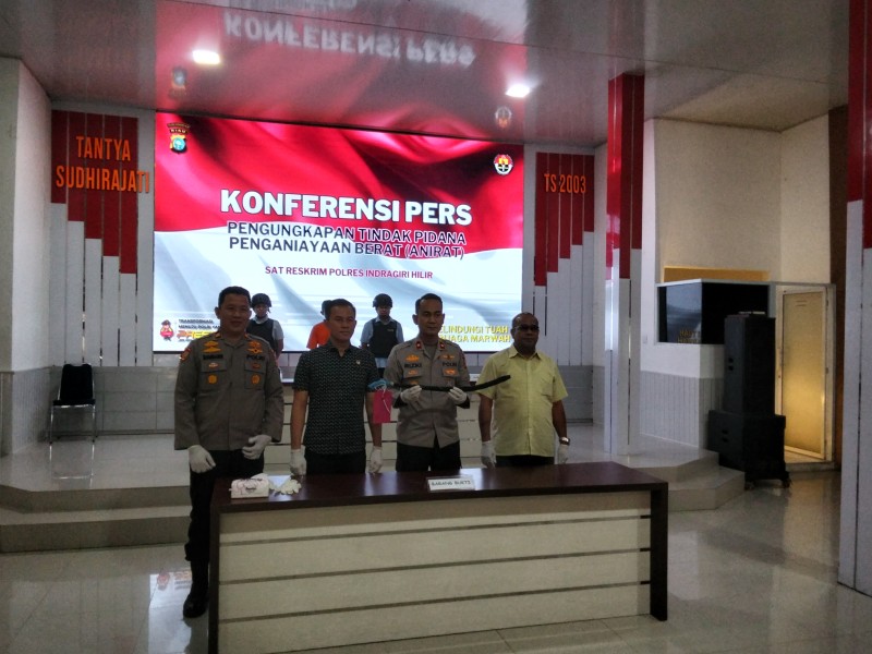 Polres Inhil Ungkap Kasus Penganiayaan Berat di Kuala Patah Parang