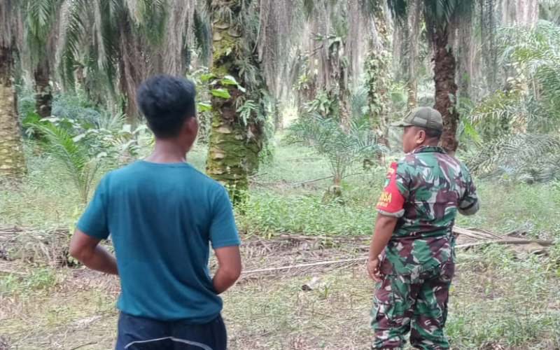 Cegah Kebakaran Lahan, Babinsa Koramil 02 Laksanakan Patroli Karlahut di Kelurahan Bagan Besar
