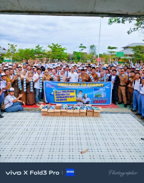 Generasi Cerdas dan Sehat, SMSI Inhil Bagikan 80.000 Susu ke Sekolah