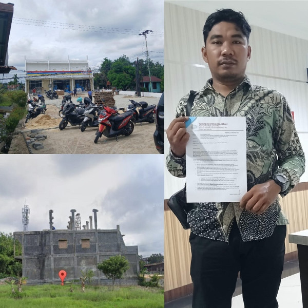 Melapor ke PUPR Pekanbaru, SPR Desak Bangunan Indomaret di Jalan Yos Sudarso Diaudit Geoteknik dan NDT