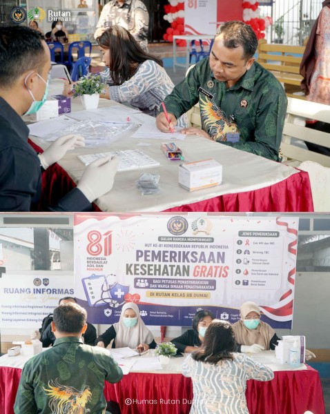 Rutan Dumai Gandeng Dua Puskesmas, Periksa Kesehatan Petugas dan Warga Binaan