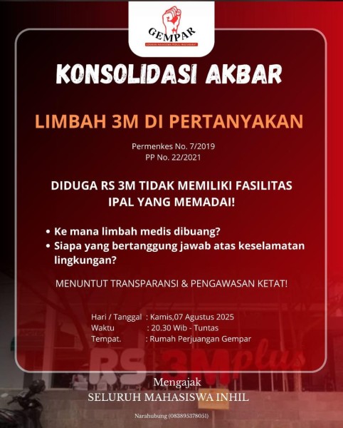 GEMPAR Gelar Konsolidasi Akbar, Pertanyakan Pengelolaan Limbah RS 3M