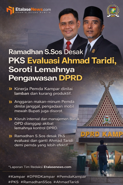Ramadhan s sos desak pks evaluasi ahmad taridi, sorot lemahnya pengawasan DPRD kamapr