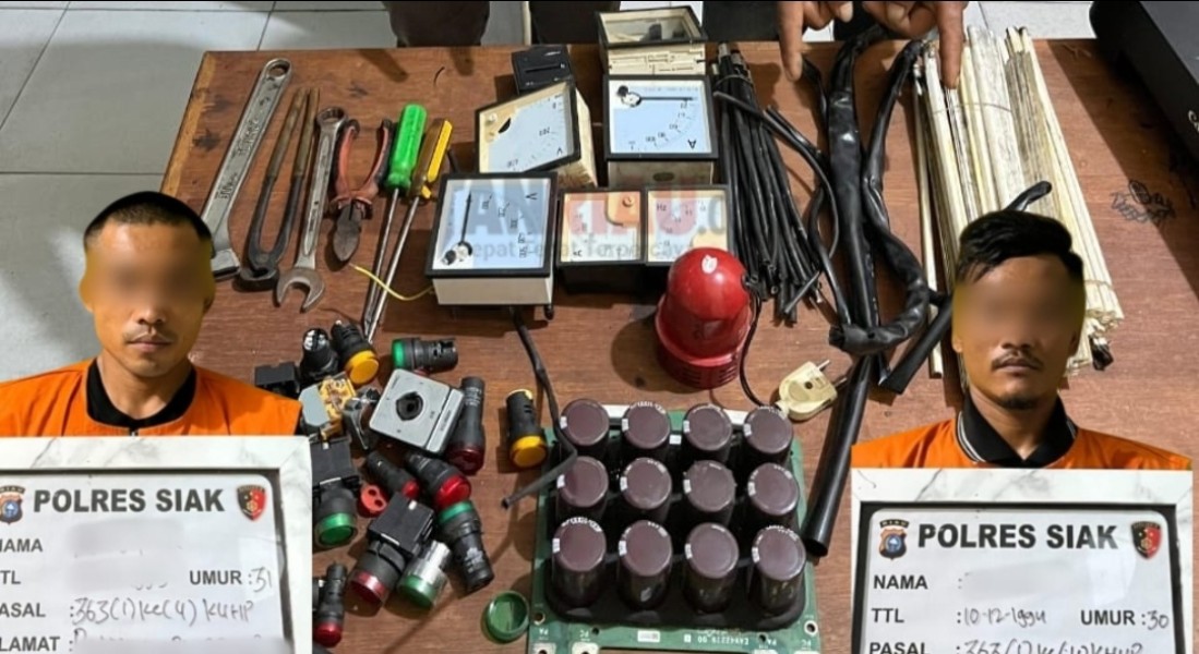 Polsek Sungai Apit Bekuk Pencuri Mesin Pompa PDAM Senilai Rp150 Juta