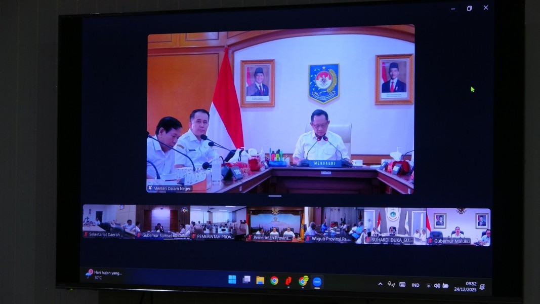 Pemkab Inhil Ikuti Rakor Evaluasi Realisasi APBD 2025 Bersama Mendagri