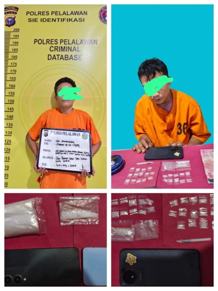 Polres Pelalawan Bongkar Transaksi Sabu di Kebun Sawit Ukui, Dua Tersangka Diamankan