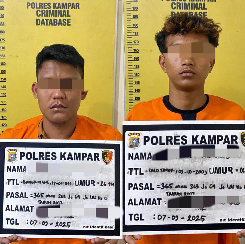 Dua Pelaku Pencurian Kabel Diringkus Satreskrim Polres Kampar