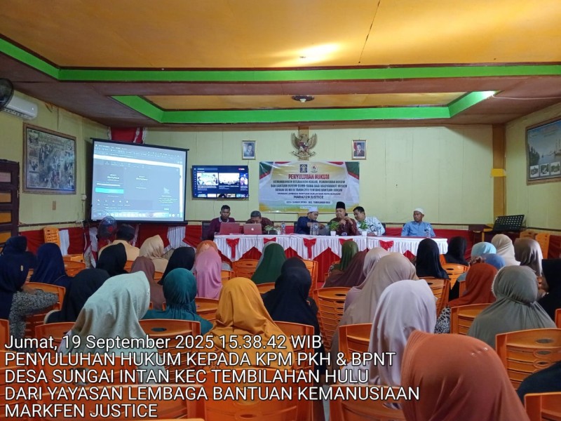 Tingkatkan Kesadaran Hukum, Pemdes Sungai Intan Adakan Sosialisasi Bantuan Hukum Gratis
