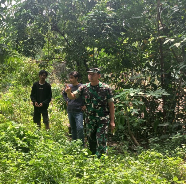 Babinsa Koramil 04/Perawang Patroli Karhutla di Perawang Barat, Titik Api Nihil