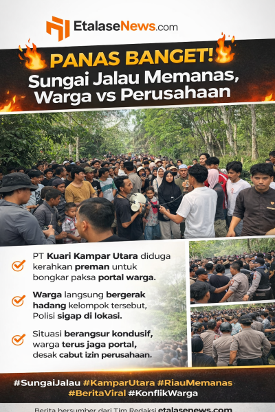Ketegangan di Sungai Jalau: Abaikan Arahan Kapolres, PT Kuari Kampar Utara Diduga Kerahkan Preman Bongkar Portal Warga