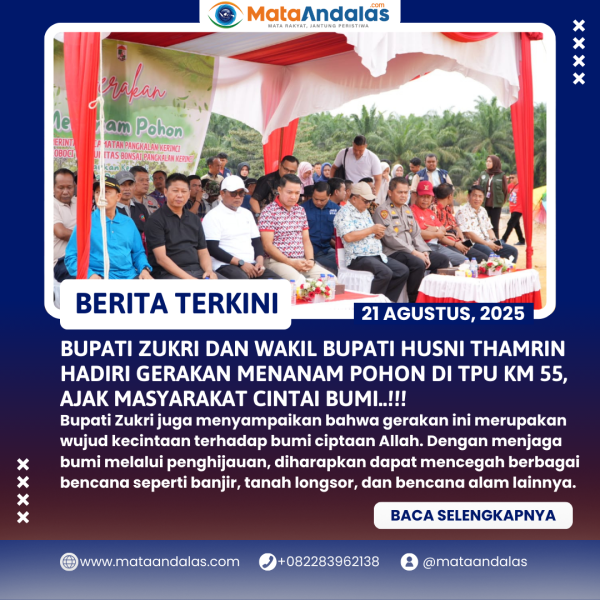 Bupati Zukri dan Wakil Bupati Husni Thamrin Hadiri Gerakan Menanam Pohon di TPU KM 55, Ajak Masyarakat Cintai Bumi