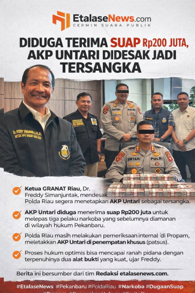 DUGAAN SUAP Rp200 JUTA DALAM KASUS NARKOBA, AKP UNTARI DIDESAK SEGERA JADI TERSANGKA