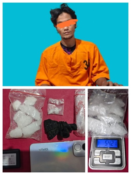 Polisi Gerebek Pondok Sawit di Gondai, 54,21 Gram Sabu dan Timbangan Digital Disita