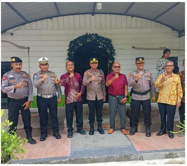 Polres Kampar Jaga Khidmat Ibadah Kenaikan Isa Almasih, Wujud Kepedulian Untuk Semua Umat