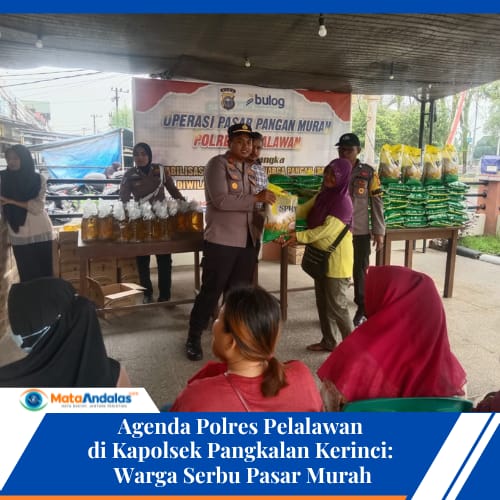 Agenda Polres Pelalawan di Kapolsek Pangkalan Kerinci: Warga Serbu Pasar Murah