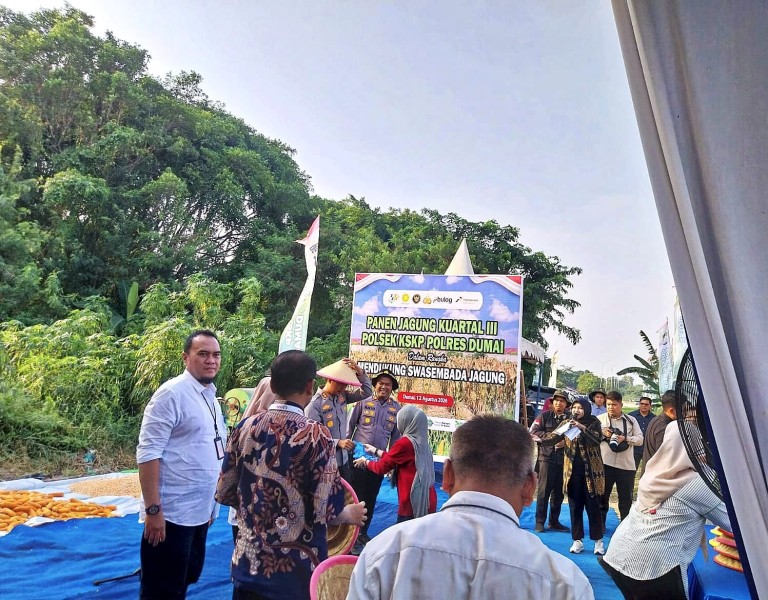 Sinergi Polri dan Dunia Usaha, Pelindo Apresiasi Panen Jagung Polsek KSKP Dumai