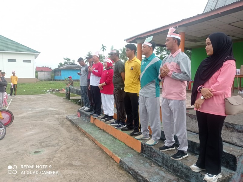 Danpos Teluk Belengkong Ikuti Senam Bersama dan Jalan Santai Meriahkan HUT RI ke-80