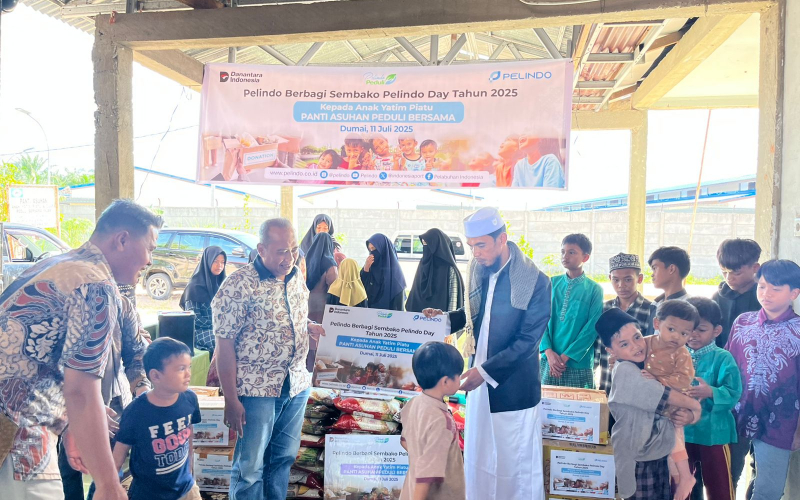 Pelindo Day 4, 150 Paket Sembako Disalurkan oleh Pelindo Dumai ke Panti Asuhan