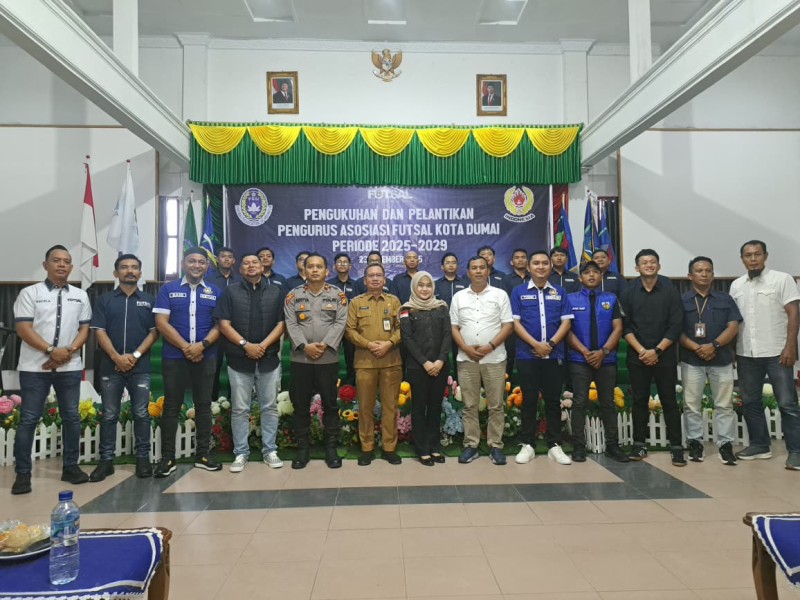 Pengurus AFK Dumai Periode 2025–2029 Resmi Dilantik, Pemko Dorong Futsal Naik Kelas