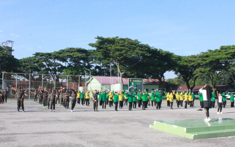 Jaga Kebugaran, Personel Kodim 0320 Dumai Gelar Senam Bersama