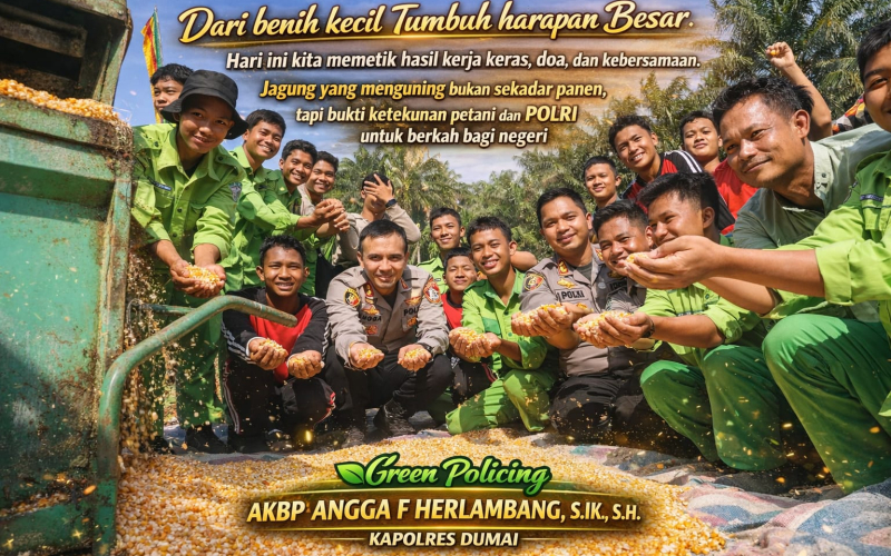 Polres Dumai Dorong Ketahanan Pangan, Panen Raya Jagung Pipil Jadi Sarana Edukasi Masyarakat