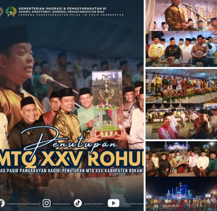 Lapas Pasir Pangarayan Hadiri Penutupan MTQ XXV Rohul, Dukung Syiar Islam dan Pembinaan WBP