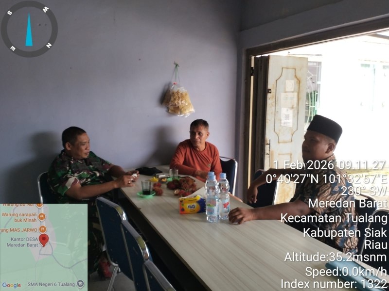 Babinsa Peltu Ramli Nst Laksanakan Komsos di Kampung Maredan Barat, Warga Respon Positif